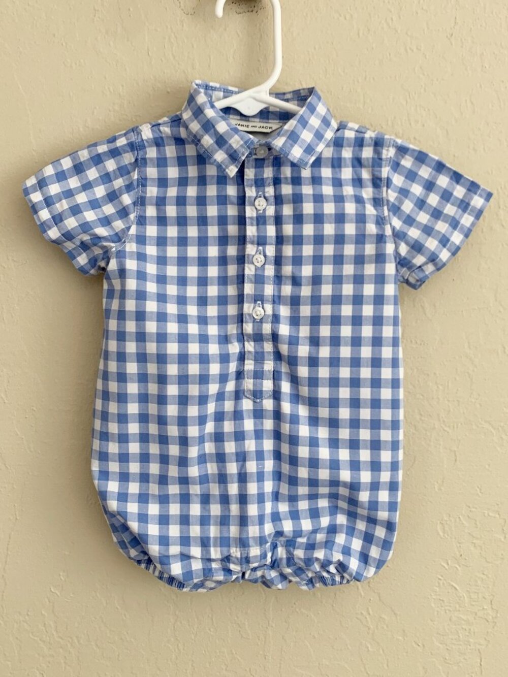 Janie and Jack Gingham Romper • 3-6 Months